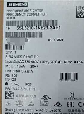 6SL3210-1KE23-2AP1  全新正品  保内现货（崽载电子）