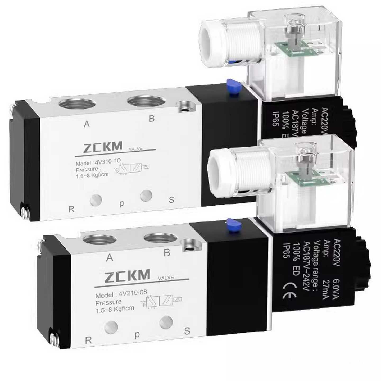 ZCKM气动电磁阀4V210-08GAC220VV110-06DC24V4V310-10DC24V