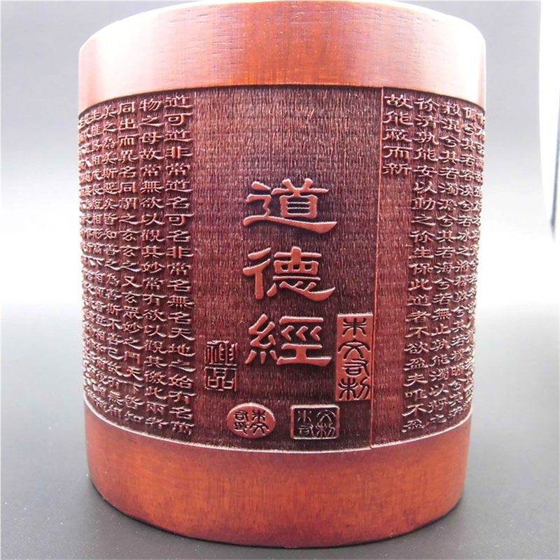 纯天然竹制中国风笔筒 务办公创意原木摆件 毛笔筒竹子环保