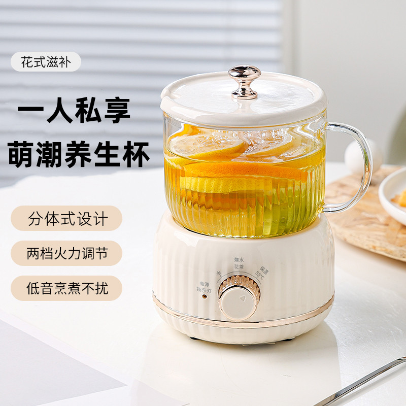 高颜值办公室迷你养生壶多功能家用保温电热杯加厚玻璃煮茶烧水壶