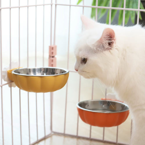 狗盆狗碗猫咪食盆狗狗喝水碗防打翻幼猫猫碗宠物悬挂式不锈钢