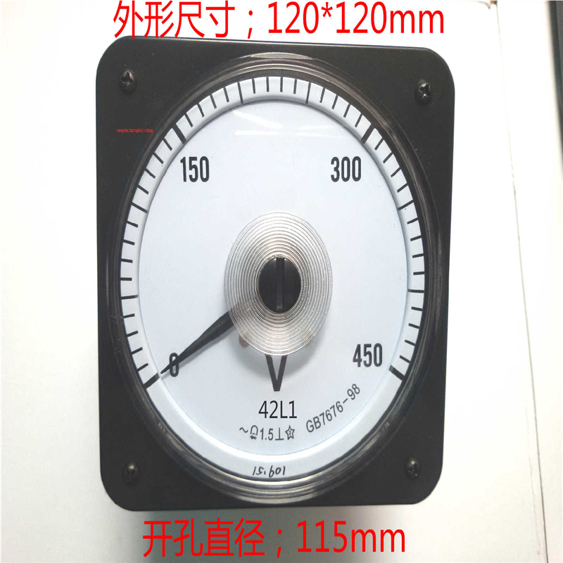 240°广角度船用圆形电压表42L1-450V 500V600V1000V指针伏特计