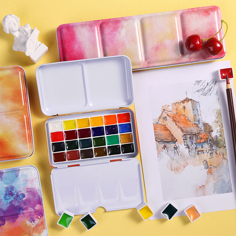 winsornewton温莎牛顿歌文固体水彩颜料分装迷你铁盒艺术家级2
