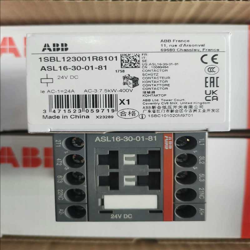 议~原装ABB接触器ASL16-30-01-81 直流线圈24V