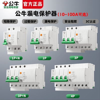 空气开关带漏电保护器32a空开总开2P63a三相电漏保家用断路器