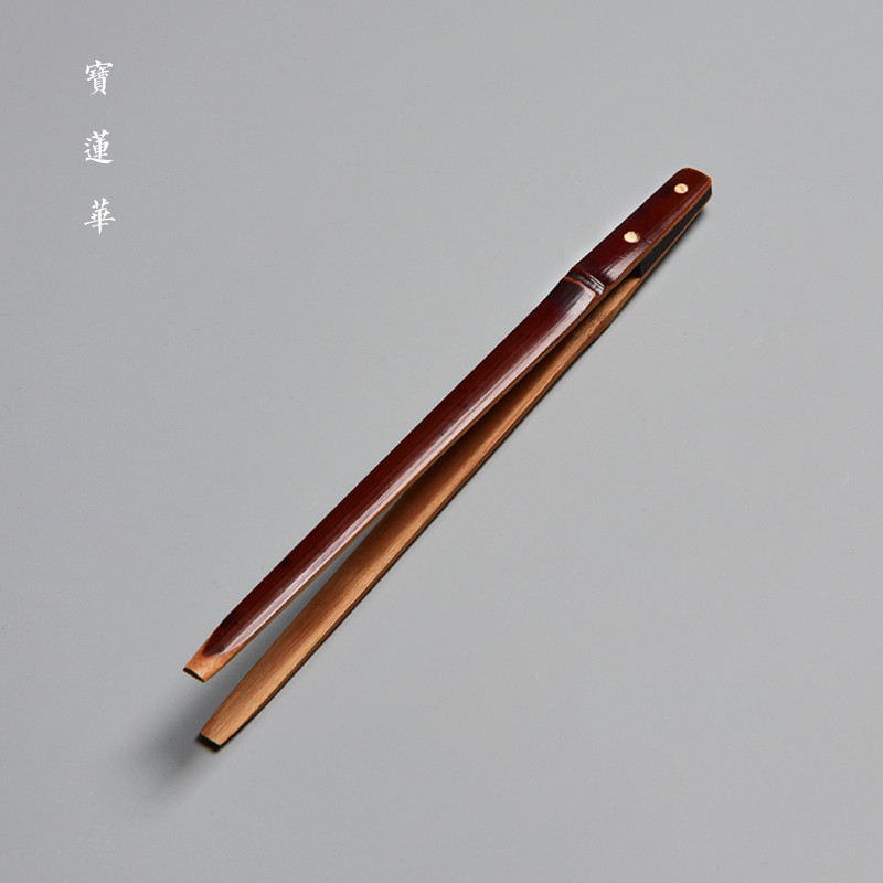镶竹钉老煤竹茶夹 真正古旧老竹茶夹 竹杯夹茶杯六君子零配茶
