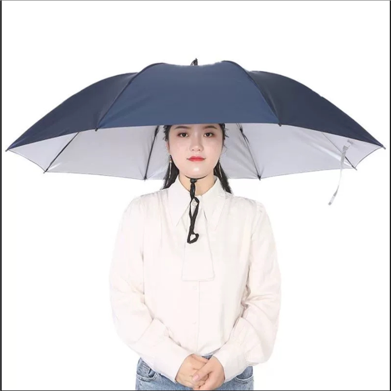 头戴式雨伞帽带头顶上的垂钓钓鱼式遮阳防晒防雨头盔斗笠伞帽