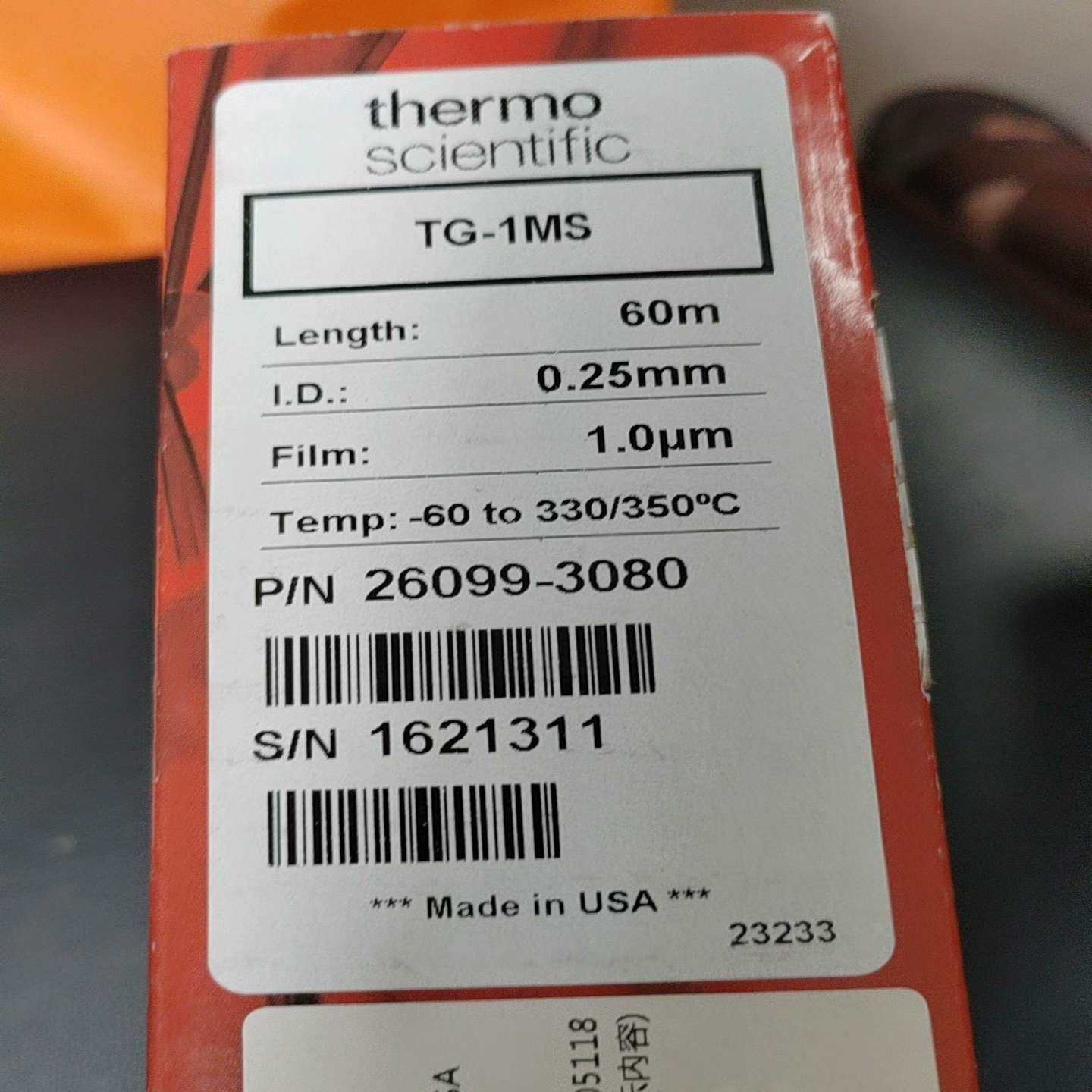 赛默飞气相色谱仪1300/1310色谱柱TG-1MS柱，新柱【博航商行】