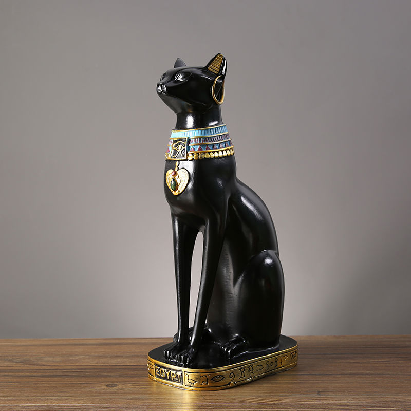 埃及猫招财猫中古摆件客厅玄关家居桌面书房复古装饰创意摆设