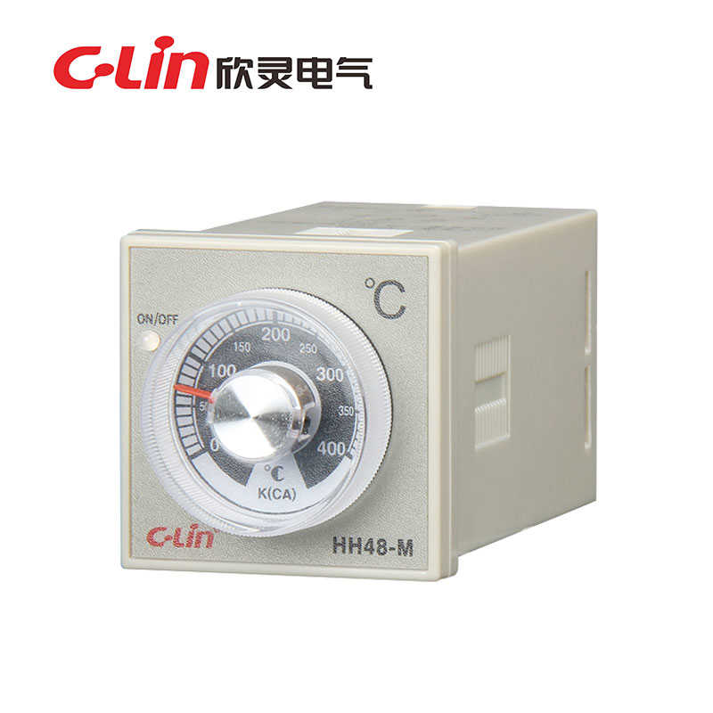 欣灵温控仪HH48M  E5C2  K 400℃  指针式温控表  圆形8脚底座