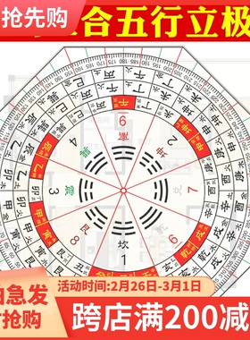 立极尺二十四山三合五行立极规24山高精度专业透明罗盘测量绘图尺
