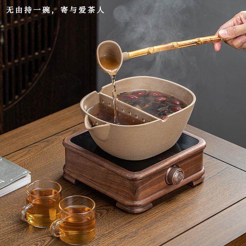 陶瓷煮茶器古法合璧煮茶碗白茶煮泡碗电陶炉复古罐罐茶陶壶套