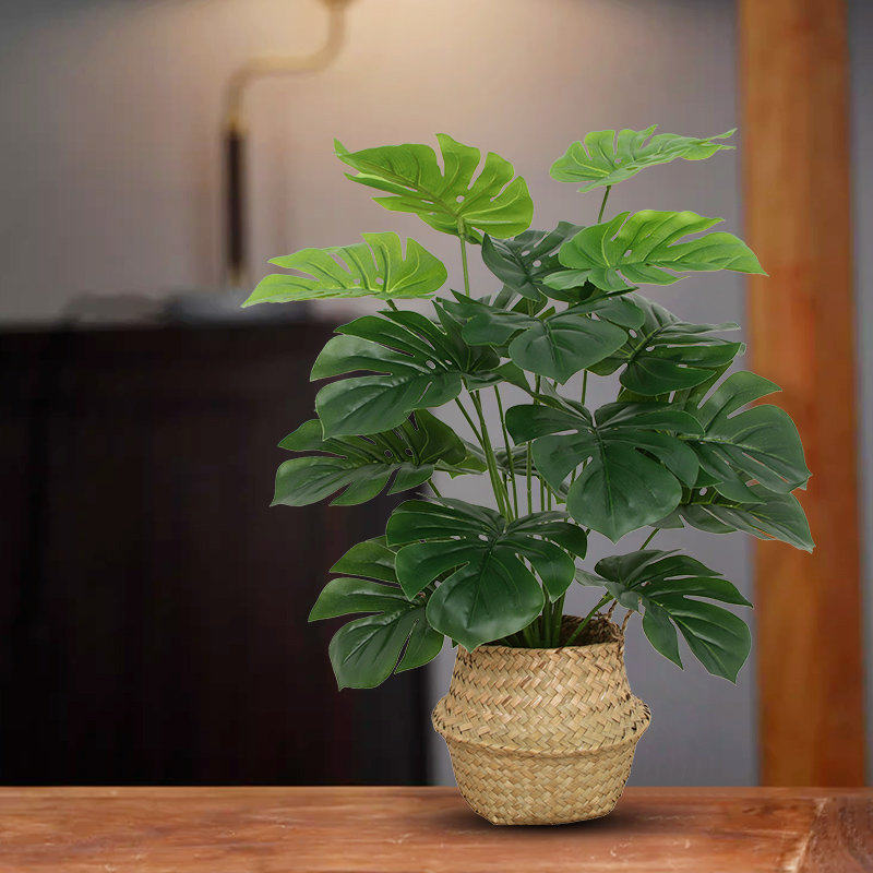 北欧办公桌小盆栽仿真绿植龟背盆栽客厅装饰假花仿生植物家居摆件