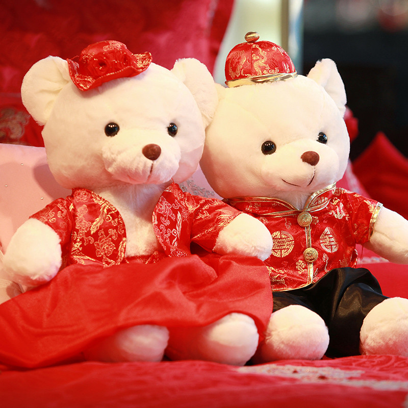 婚纱熊情侣公仔一对压床娃娃布玩偶毛绒玩具结婚礼物创意婚庆