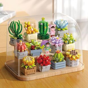 费米新款多肉联盟治愈多肉积木摆件玩具花束盆栽生日生日礼物