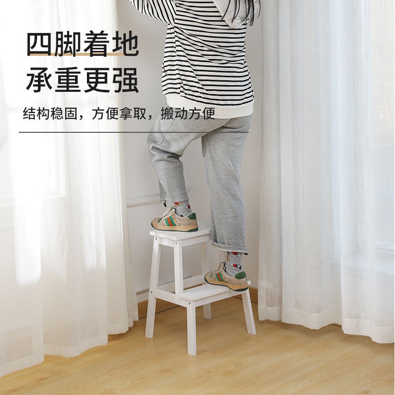 阶梯凳实木矮凳脚踏凳台阶凳高低凳换鞋凳双层儿童高低凳花盆架