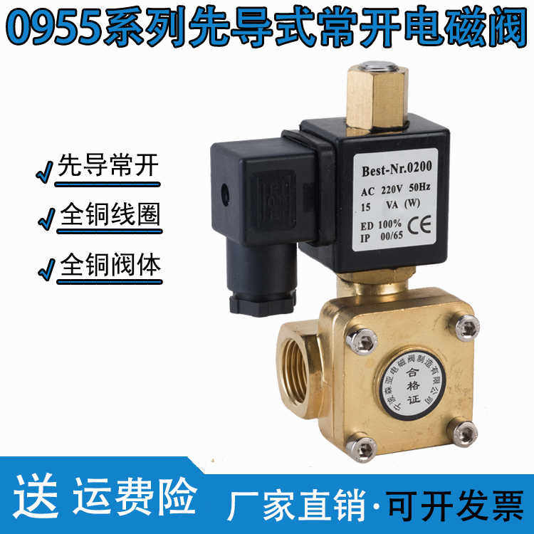 常开高压 电磁阀水阀气阀空压机1.6MPA 4分6分1寸0955305 220V2