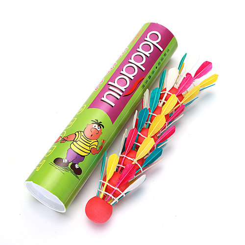 【牌】【6只筒装羽毛嗒嗒球】哒哒球民间体育用品球类健身