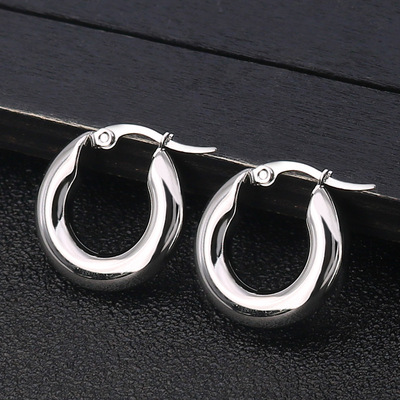 Surgical Steel Gold Tone Women Chunky Hoops Earrings Gift
