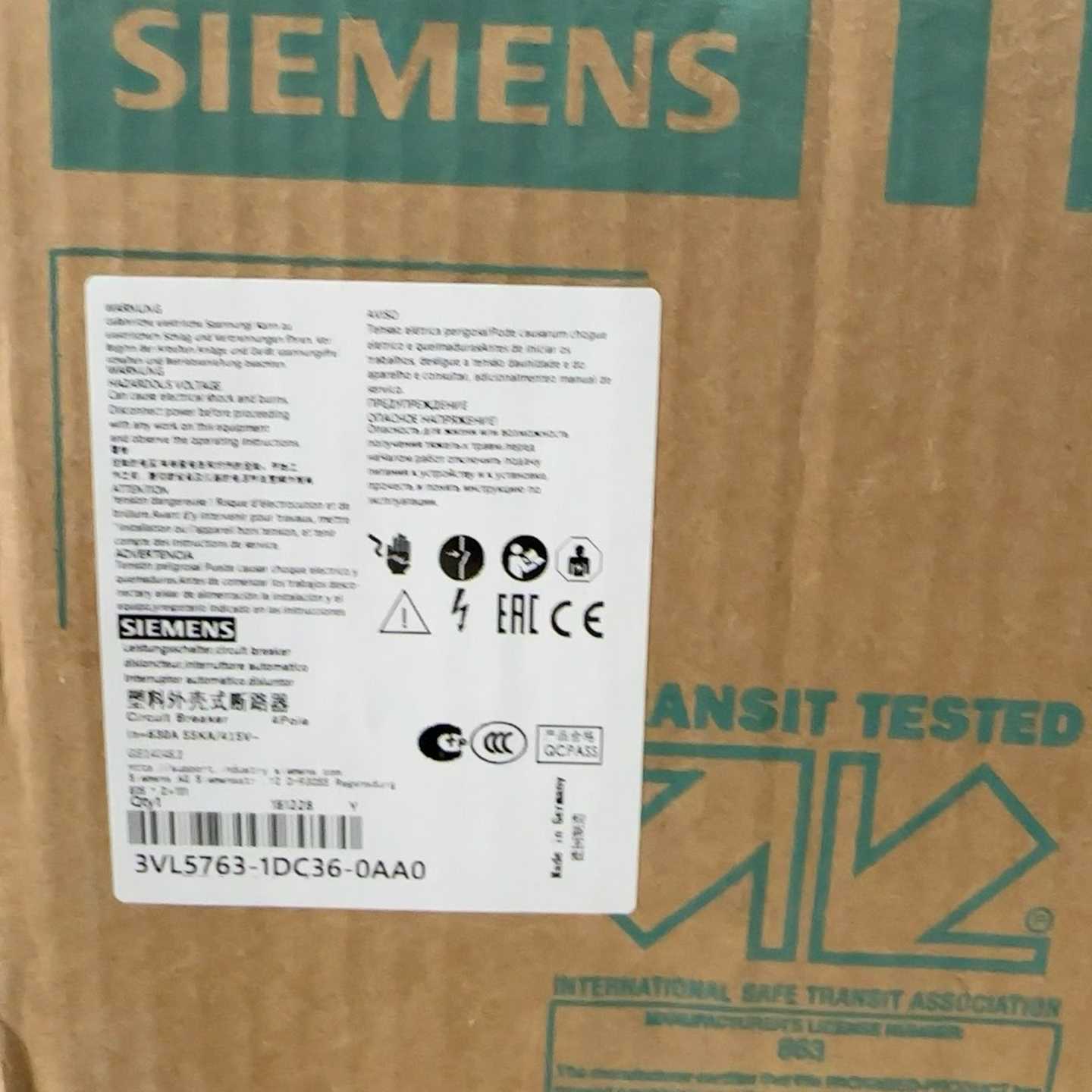 (询价)塑壳断路器 3VL5763-1DC36-0AA0 3V