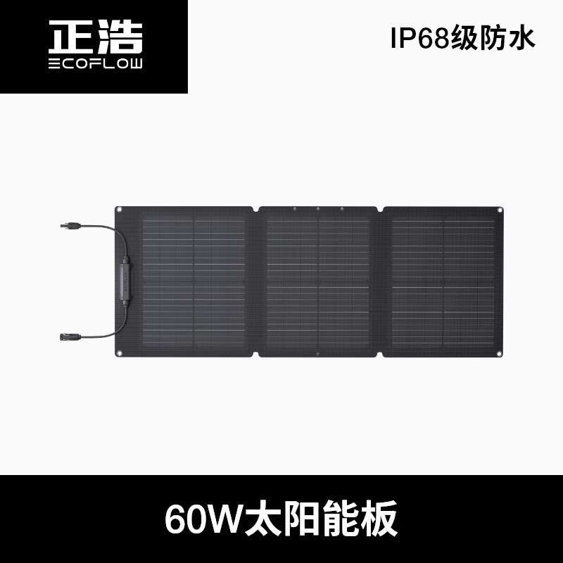 ECOFLOW正浩户外电源太阳能板60W发电板户外露营折叠便携充电 黑