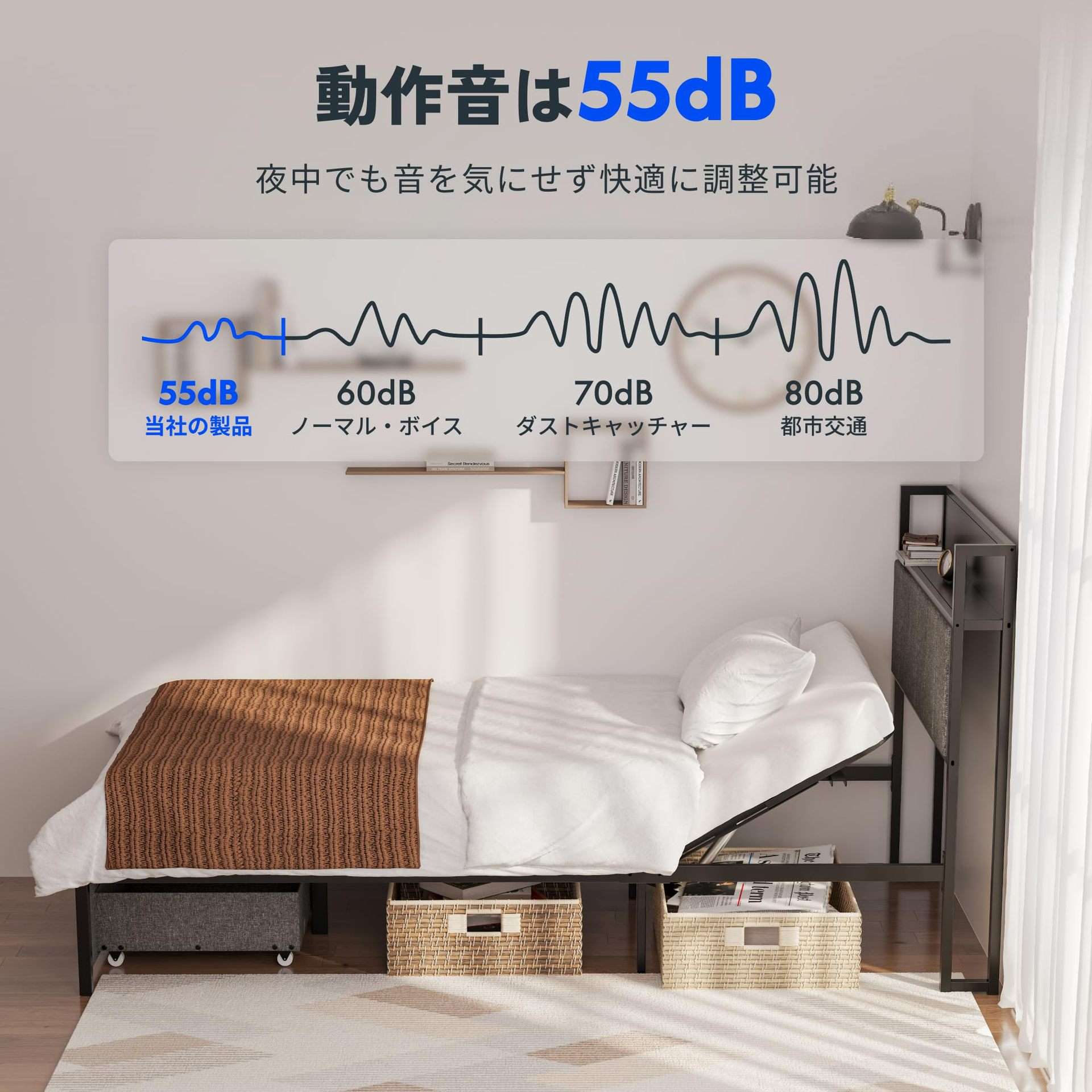 单人电动护理床家用可收纳躺椅无线遥控五级升降靠背简单快速组装