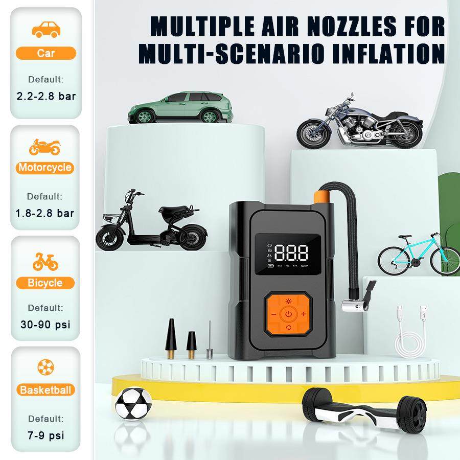 新便携气泵充充电款带数显充气式泵大功率款小型通用轮847胎打气