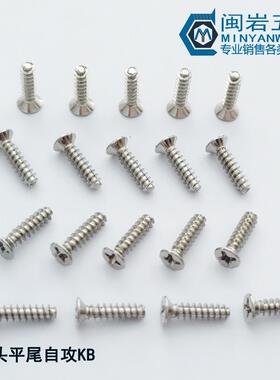 头755十沉平尾自攻KB2*320精密小字螺丝3-04不锈钢平头平尾自攻