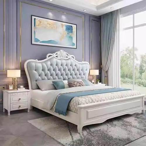 式实木床1FKQ储.奢8米主卧双人床欧美式轻大气公主床现代简约物婚