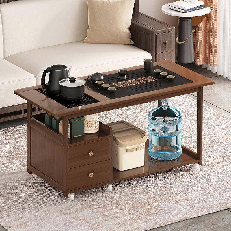 中客式茶几移动茶桌家用车沙厅茶台多SIV功茶能边几烧水壶一体发
