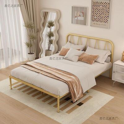 欧式经铁床现代简约35718出租加厚房单人床济型出租屋铁艺床双人