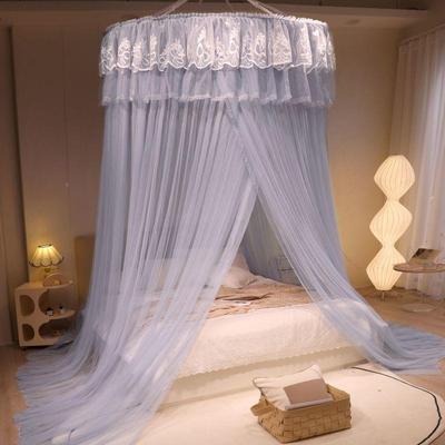 吊顶蚊帐直径1.5m装落E1fJ6Huh地免安打孔帐子新款层加纱密帐单家