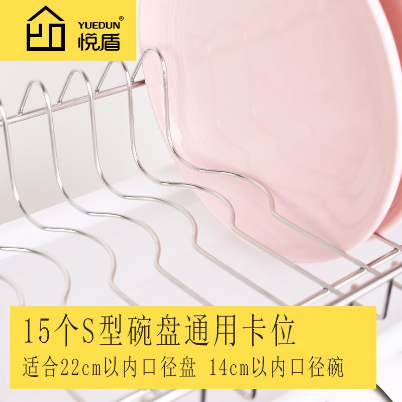 三层zhang525304碟不钢锈碗架厨房收纳餐具置沥水碗盘架盘子放碗