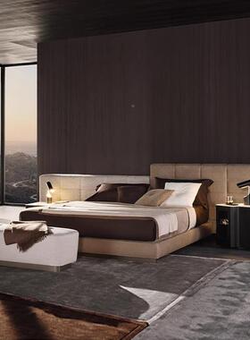 劳伦斯床意式简床e宽屏床大平床层GKA床极豆腐块磨砂布baxtr床