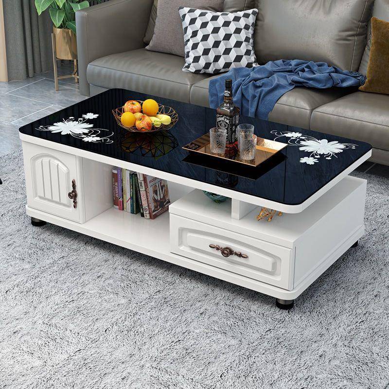 欧式角圆茶几约现代电视简柜茶几组合小户钢化型玻璃茶桌桌子BYC