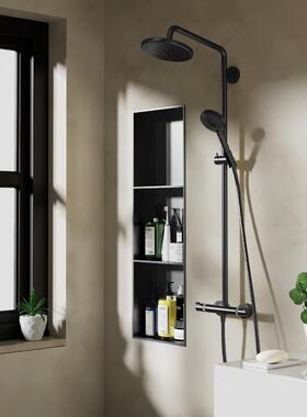 不锈钢龛嵌入式隔卫间浴室淋浴房洗漱台生收QHA纳置壁物板架金属