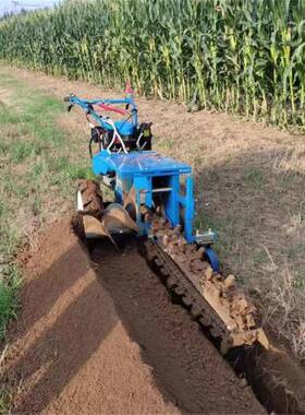 自单双链条管道槽32164机开多规格深开槽设备管道走线埋用链条开