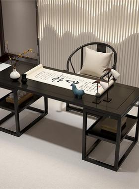新中式实木电脑桌台式家用无品牌/书桌学生桌法办会议单书人公桌
