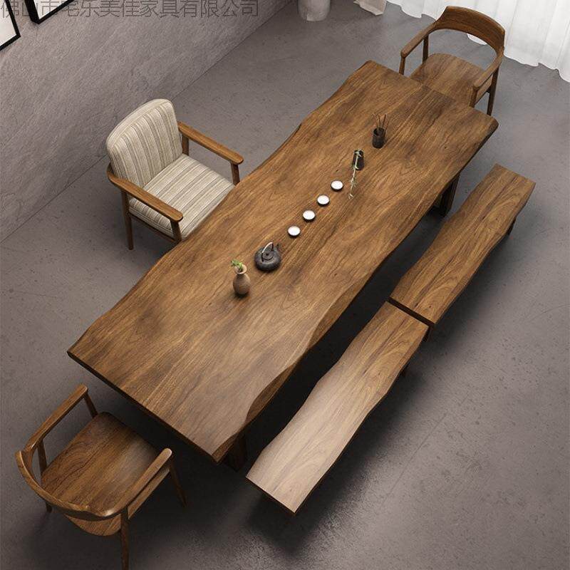 中式木茶RIQ桌家用新泡茶桌一体原木大茶板桌茶台一整套办公室实