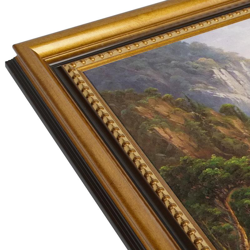 店纯手绘式风景画酒客厅山水EEA挂画新中壁画办公室招财装饰油画