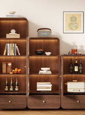 古风玻璃复电餐边酒柜35618墙家用客厅立柜靠视边柜展示置物窄柜