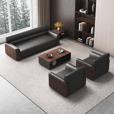 办公室沙发接待大务厅会客区洽商谈沙简发约现无品牌/代轻奢茶几