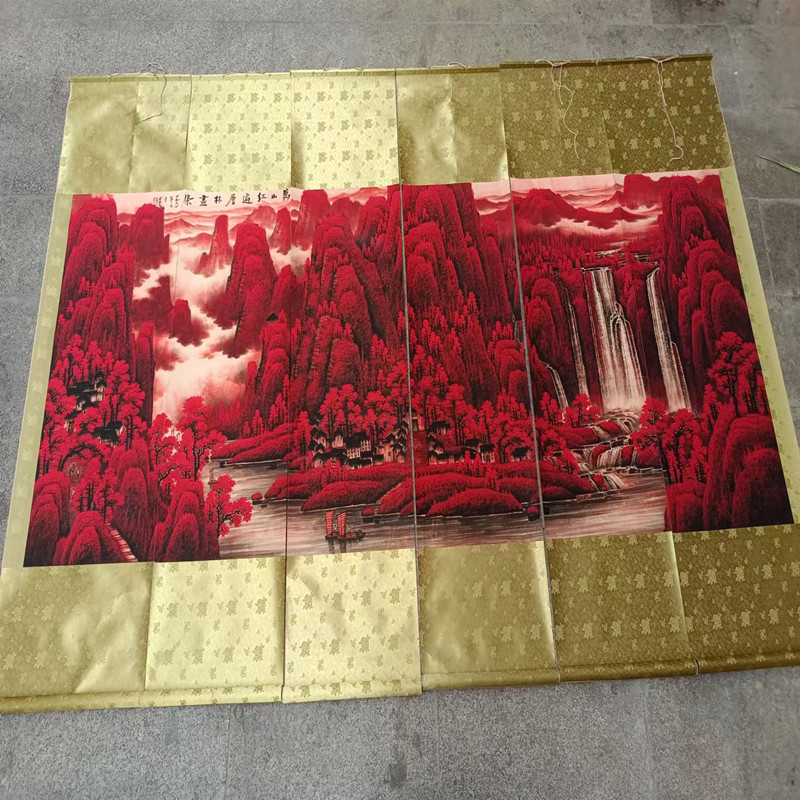 仿古山水联画六条屏卷