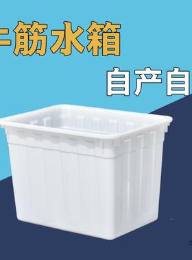 加厚筋塑料水24467箱带盖形长方水产养殖养牛鱼卖鱼龟超大周转养