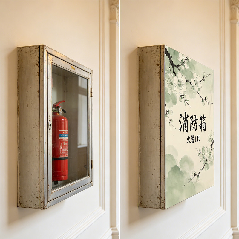 消防栓门帘商用定制店铺消防柜遮挡帘子魔术贴装饰遮丑挂帘免打孔