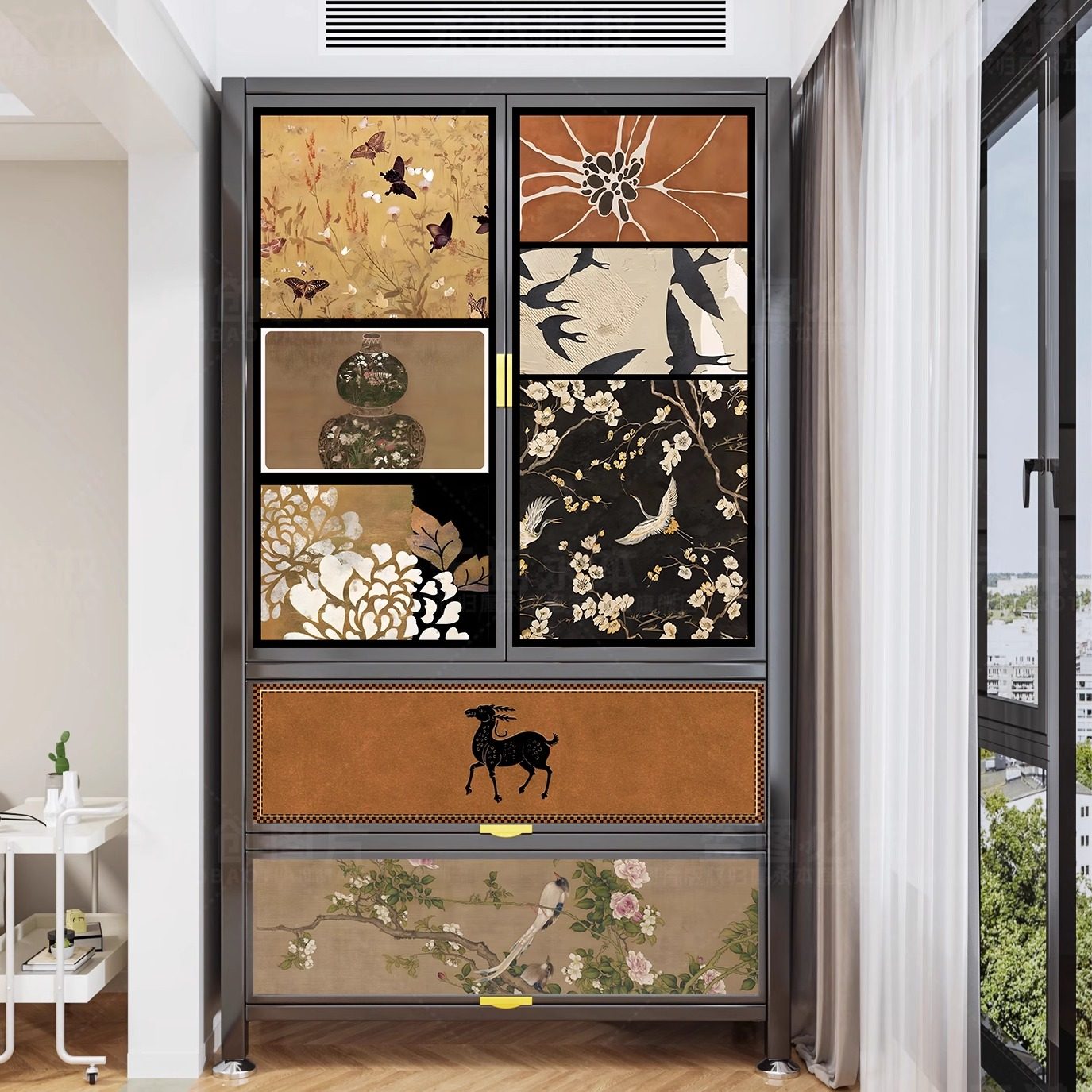 家用收纳柜阳台收纳柜衣柜置物架铁皮防水落地柜子客厅鞋柜防尘,收纳整理,收纳柜,淘宝优惠券,粉丝福利购,淘宝优惠卷