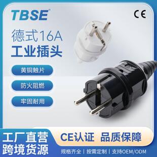 神创/TBSE 德式德标接线插头16A250V二芯全铜大功率无线公头插座