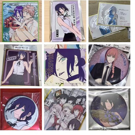 日版谷子 电锯人 JS10周年原画艺术卡玛奇玛蕾塞吧唧徽章色纸摆件