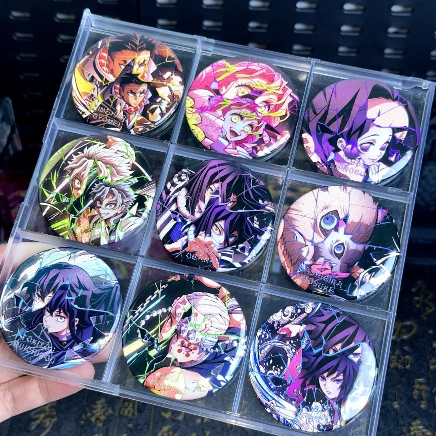 鬼灭之刃无限城周边破碎反光吧唧徽章祢豆子炭治郎善逸伊黑小芭内