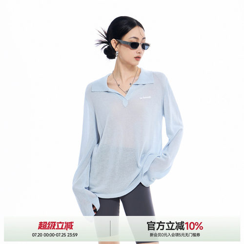 美式POLO领莱赛尔轻薄罩衫女